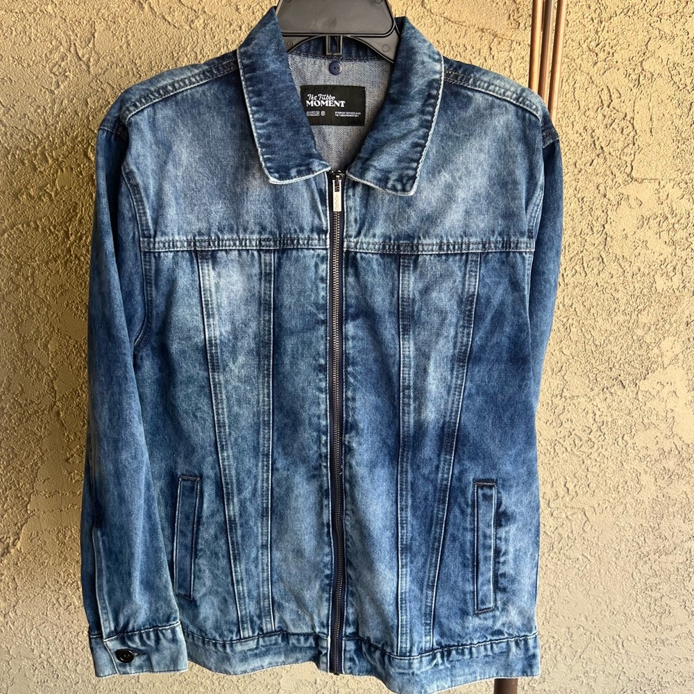 Revolt Tubbo Celestial Moment By the Sea Denim Jacket Full Zip Painted Size S